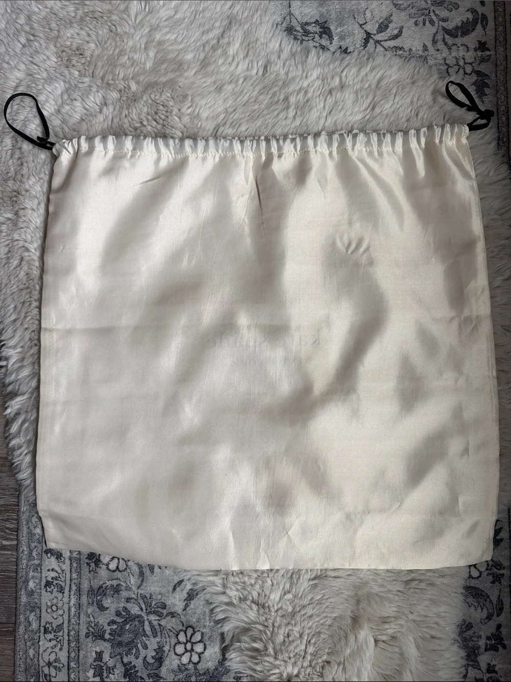 kate spade New York Cream Satin Drawstring Dust Bag